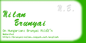 milan brunyai business card